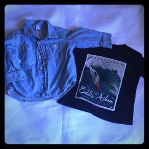 Baby Gap/Quiksilver baby boy 2 shirts 12-18 months